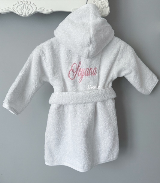 Peignoir de bain bébé personnalisé avec prénom brodé
