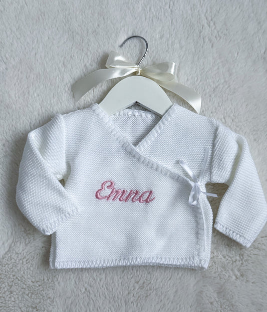 Brassière, gilet cache coeur avec ruban à nouer, brodé