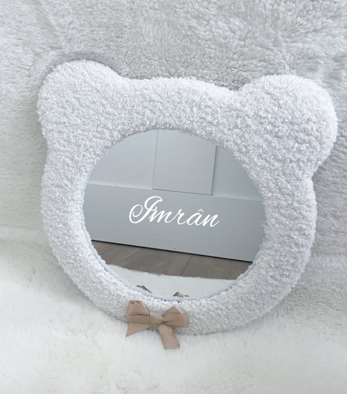 Miroir ourson bouclette personnalisé