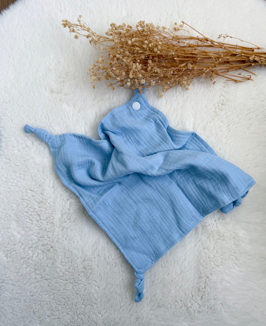 Attache tétine tissu en gaze de coton prénom brodé