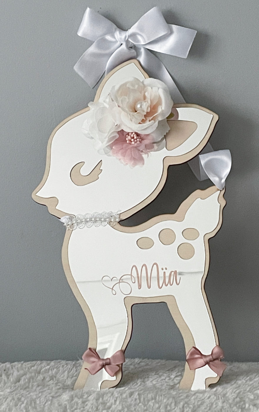 Miroir biche personnalisé avec prénom